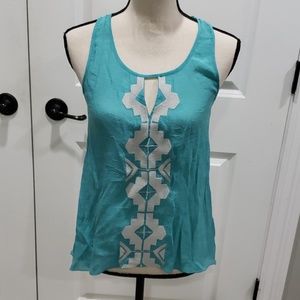 Aqua tribal print tank